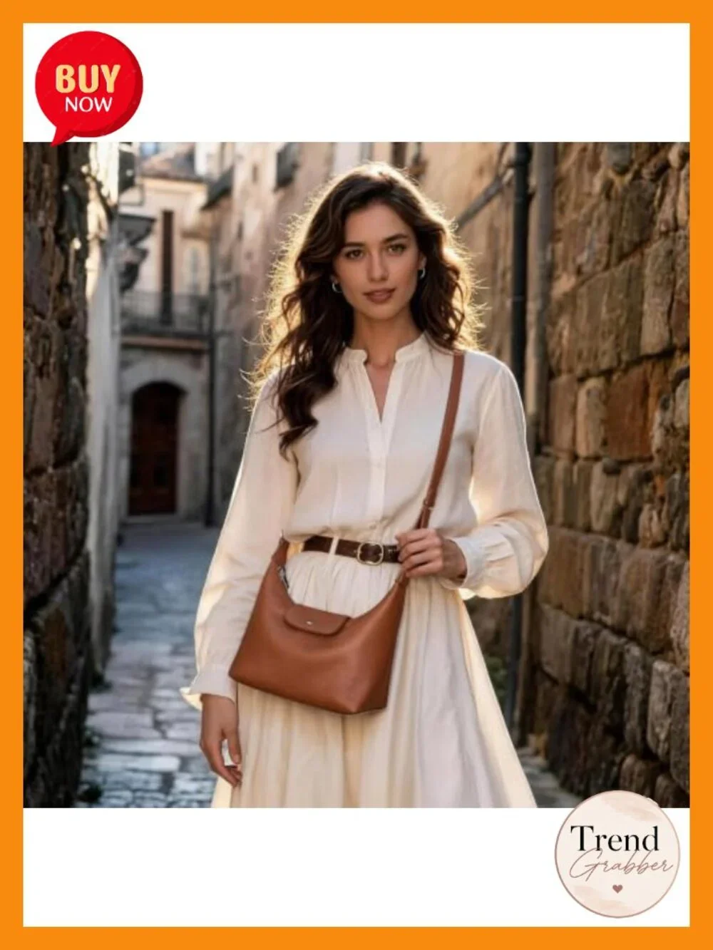 Genuine Pebbled Leather Small Hobo Shoulder Crossbody Bag